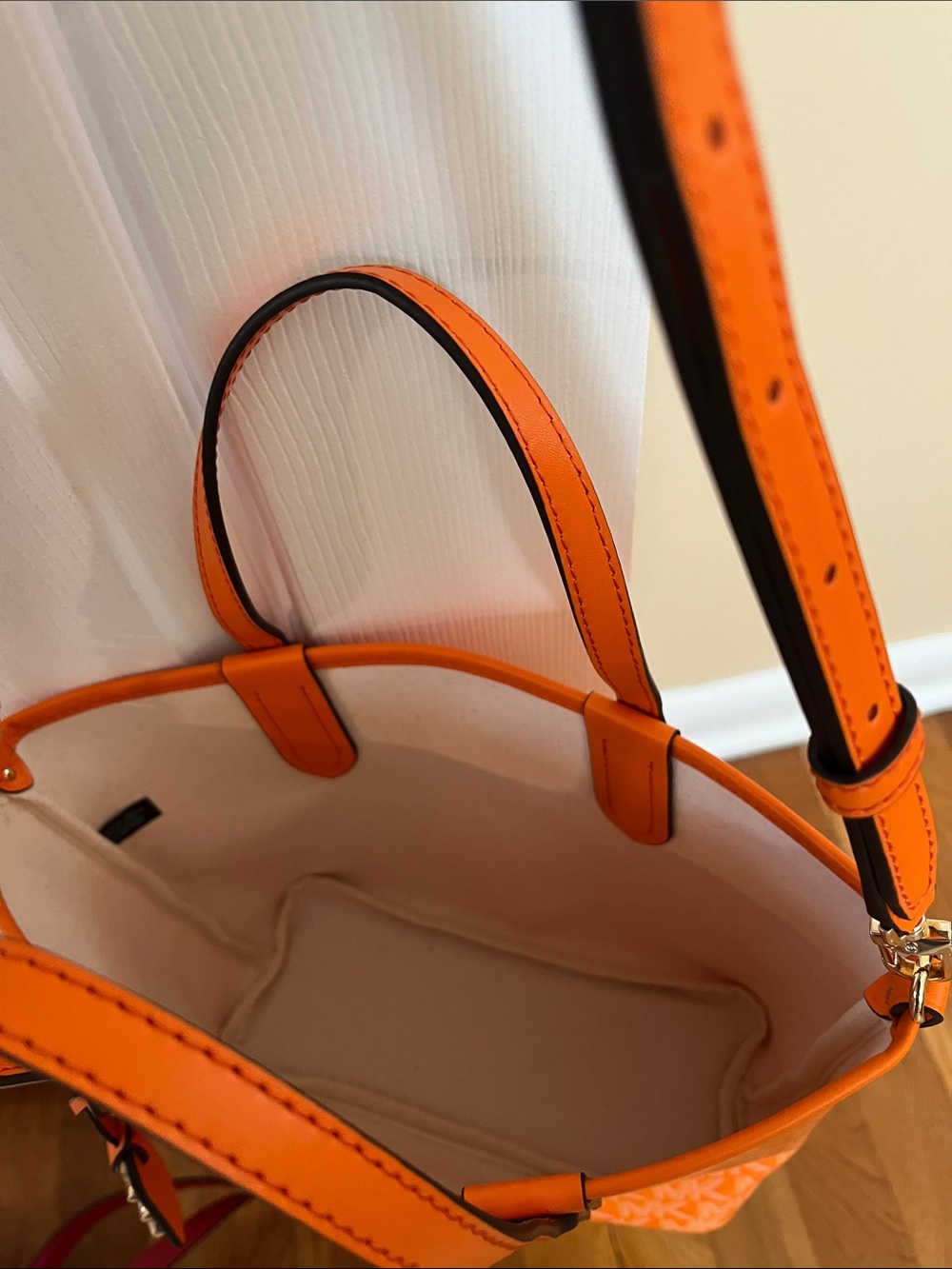 Michael Kors Orange MK Signature Mini Tote with Detachable Strap - Picture 2 of 2